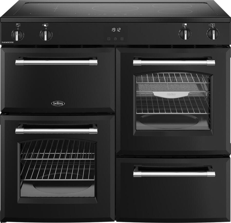 Belling 444411832 fornuis Range-fornuis Electrisch Inductiekookplaat zones Zwart