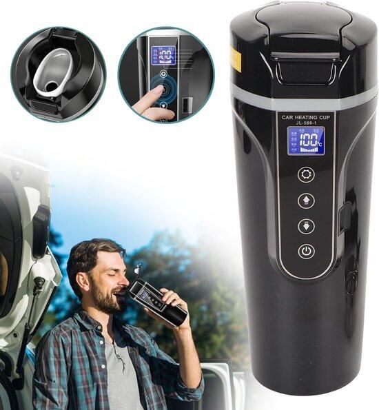 BENALLA 500ml Verwarmbare Beker Voor In De Auto Elektrische Reisketel 24v 12v Voor Auto Vrachtwagen Met Lcd-Scherm & Temperatuurregeling