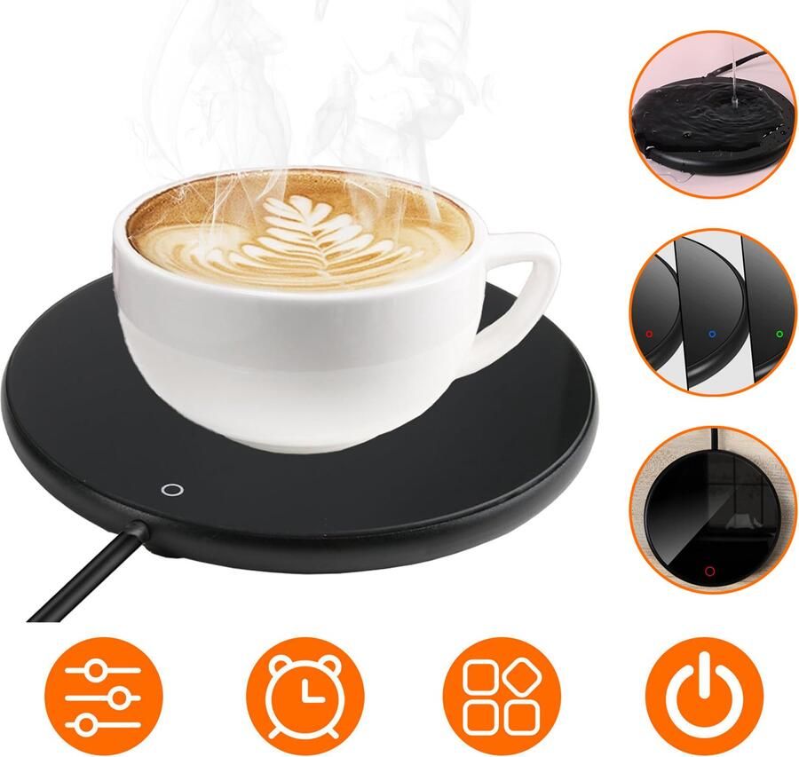 BENALLA Koffiemok Warmer Usb-Koffiekopjesverwarmer Mok Verwarmingsplaat Met Automatische Uitschakeling En 3 Temperatuurinstellingen
