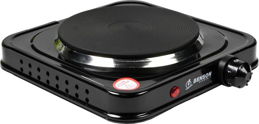 Benson Enkele elektrische kookplaat compact 1000 watt zwart 22 x 22 cm
