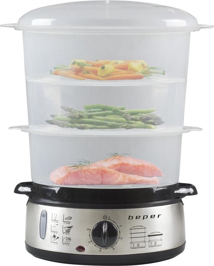 Beper BC.250 Elektrische Stoomkoker Stoomoven Voedselstomer Keukenstomer 9L - Foto 1