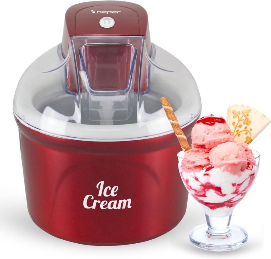 Beper IJsmachine IJsmaker Ice Cream Maker Sorbetmaker 1 8L Rood