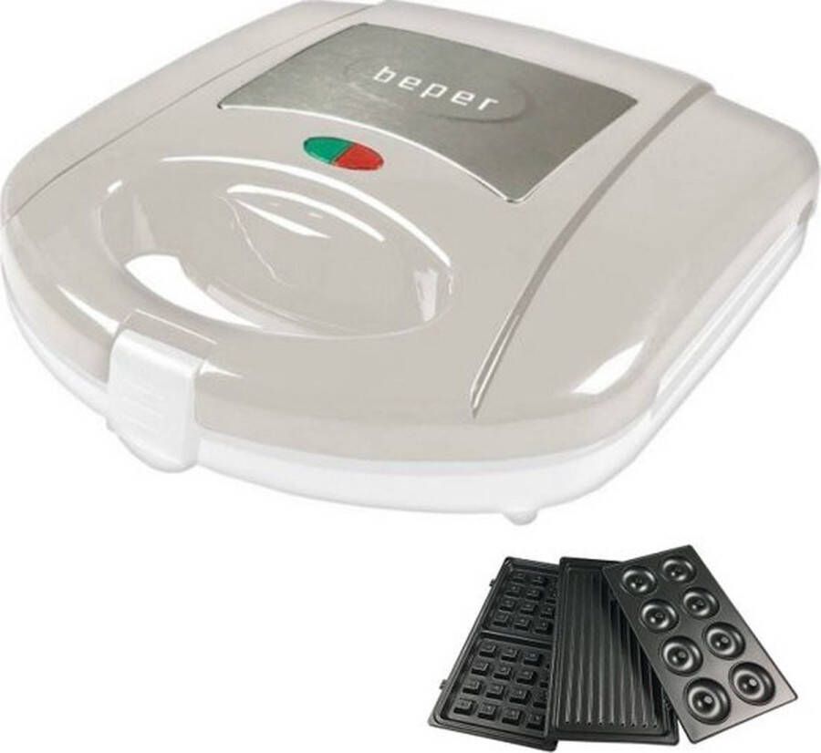 Beper BT.607 3-in-1 Contactgrill Toast Donut en Wafel IJzer Contactgrill voor Snacks - Foto 1