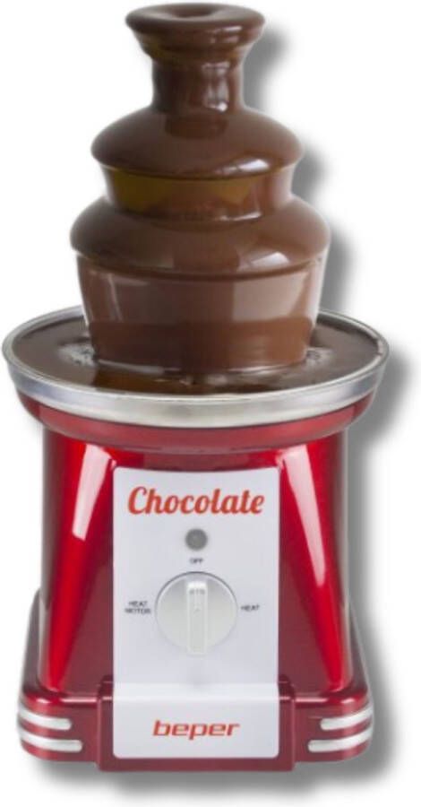 Beper Chocolade Fontein Chocolade Fondue Warmhoudfunctie 90W Rood
