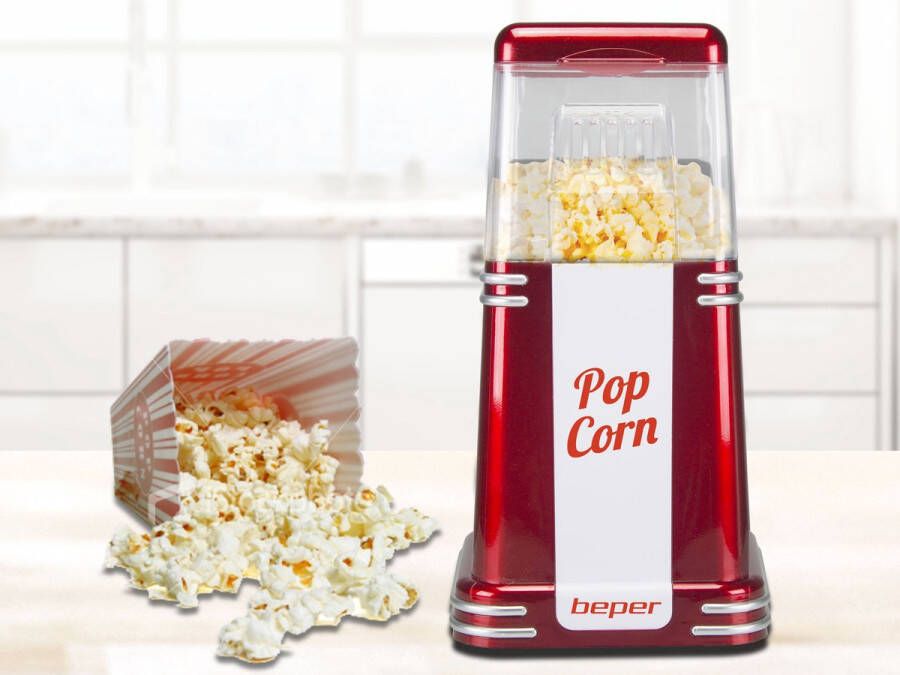 Beper Popcorn Maker Rood 1200 Watt Popcorn Machine Popcorn Popper Electric Popcorn Maker Home Popcorn Maker - Foto 2