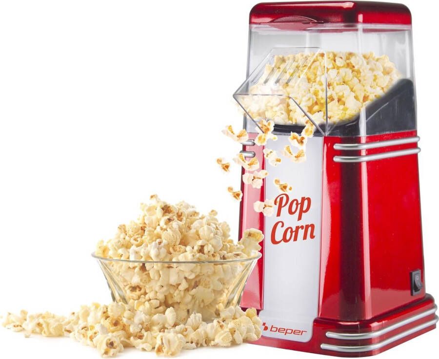 Beper Popcorn Maker Rood 1200 Watt Popcorn Machine Popcorn Popper Electric Popcorn Maker Home Popcorn Maker - Foto 2