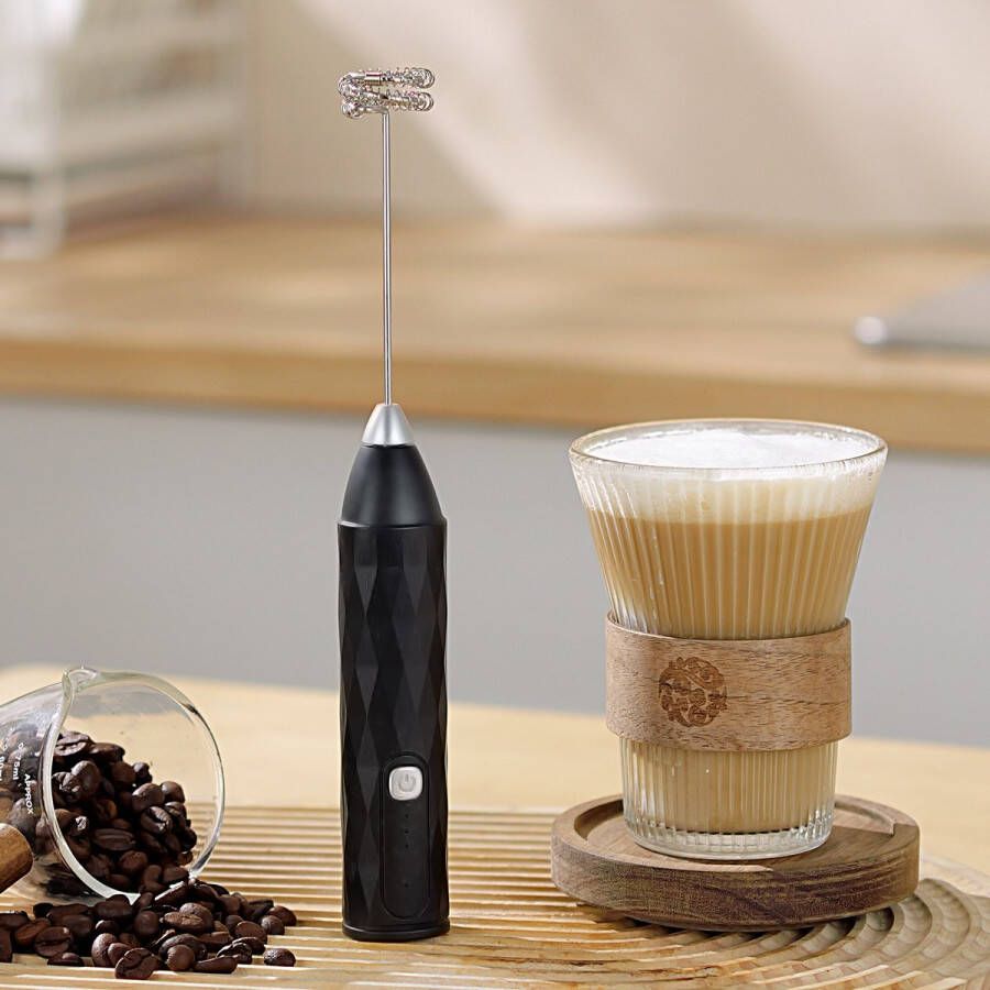 Berats Mini Elektrische Draagbare Melkschuimer Voor Koffie En Cocktail Drinken Oplaadbare Melkschuimer oplaadbaar r Koffie & Latte zwart met usb koud en warm