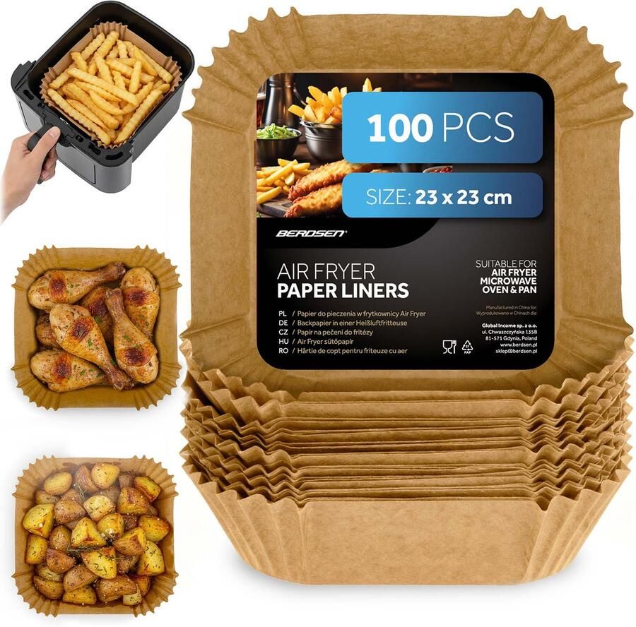 Berdsen Airfryer Bakpapier 23 cm 100 Stuks Minder Schoonmaken