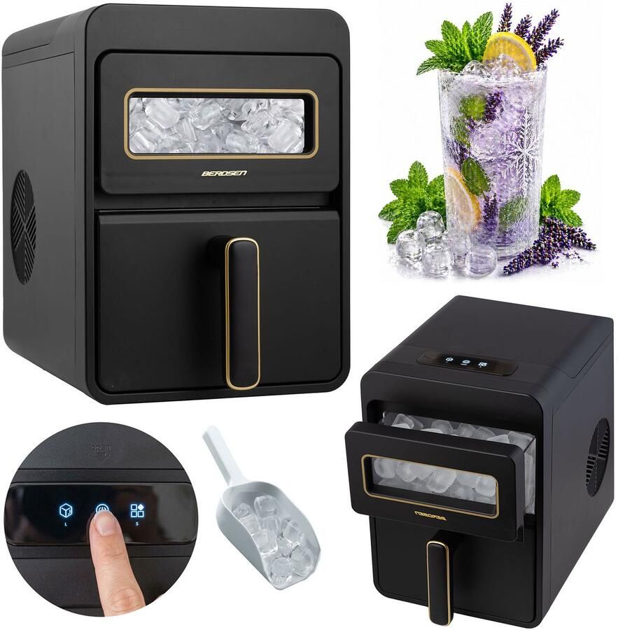 Berdsen BD-421 Serie IJsblokjesmachine Zwart Automatische Reiniger Snel Koelend