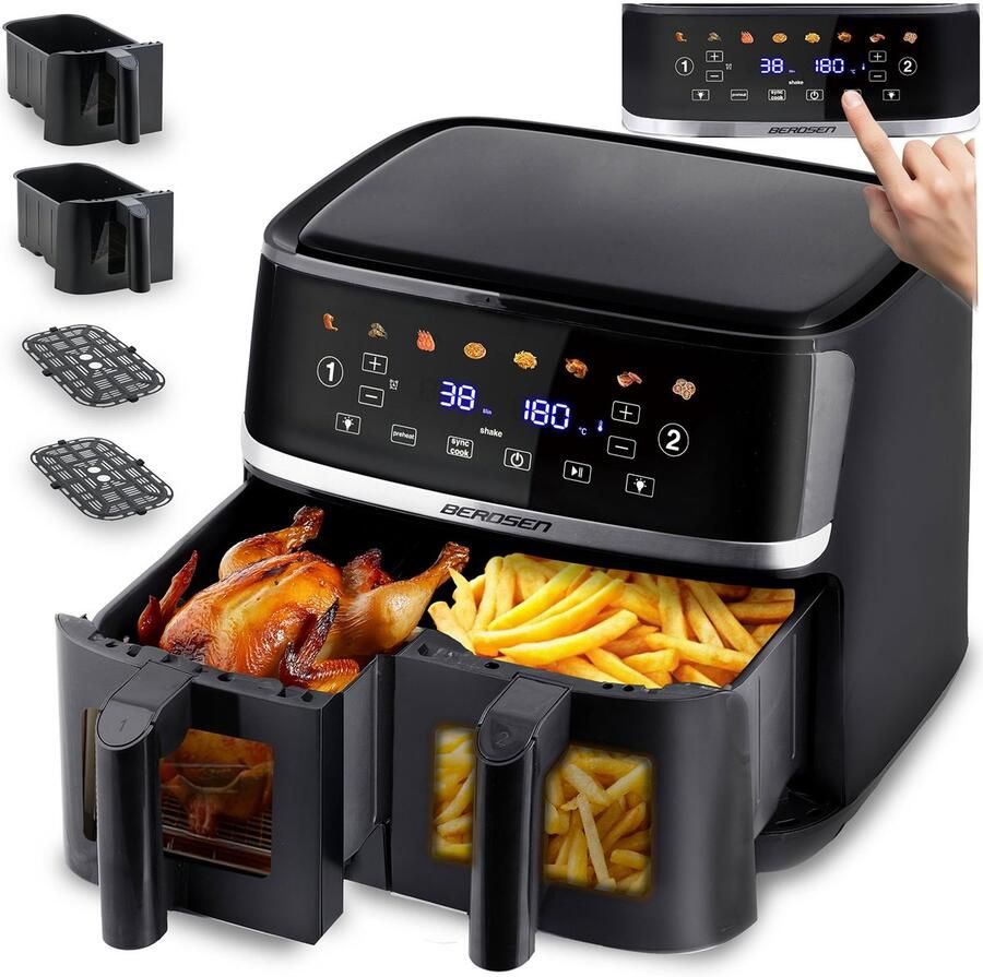 Berdsen BD-657 Serie Heteluchtfriteuse 10 2L 1700W Zwart