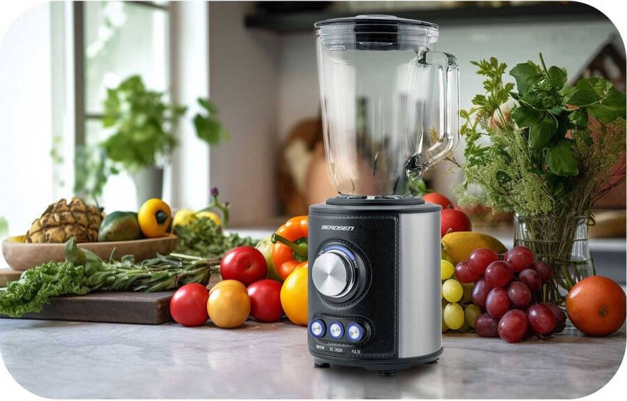 Berdsen Blender smoothie maker 800w 1 5L rvs zwart