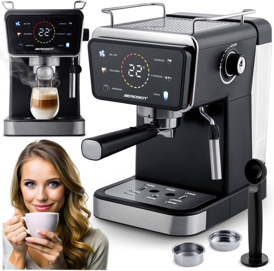 Berdsen Espressomachine met portafilter 20 bar BD-771 zwart