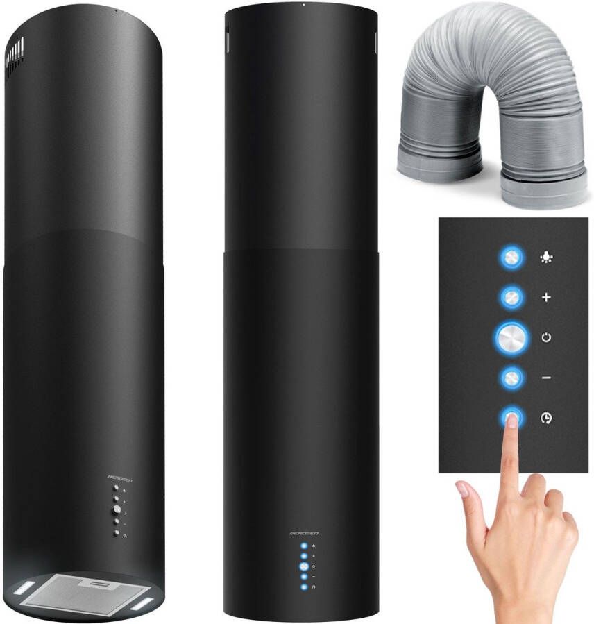 Berdsen Kookeiland afzuigkap 35 cm zwart BT-221