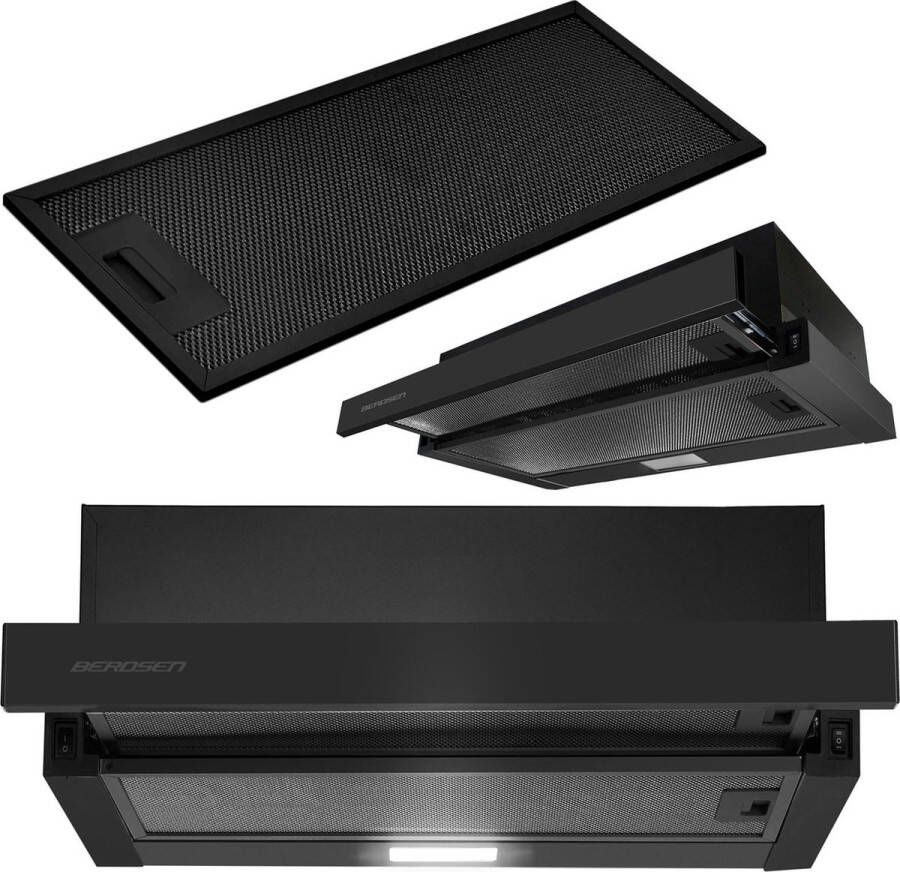 Berdsen Telescopische afzuigkap 50cm zwart dampkap