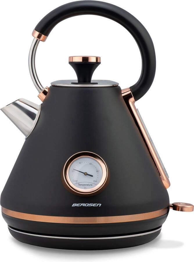 Berdsen Waterkoker met thermometer 1 7L BD-701 zwart