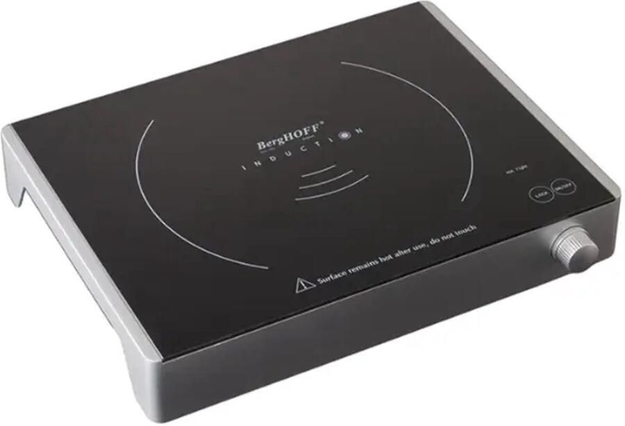 BergHOFF inductiekookplaat Tronic XL extra 30x38x7 cm zwart zilver 9 standen kinderslot