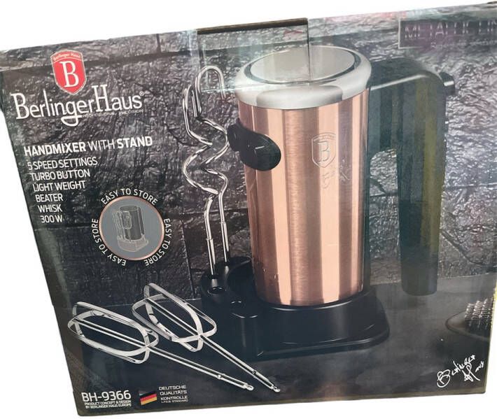 BerlingerHaus Berlinger Haus 9366 Handmixer met 5 snelheden Rose Gold Collection - Foto 2