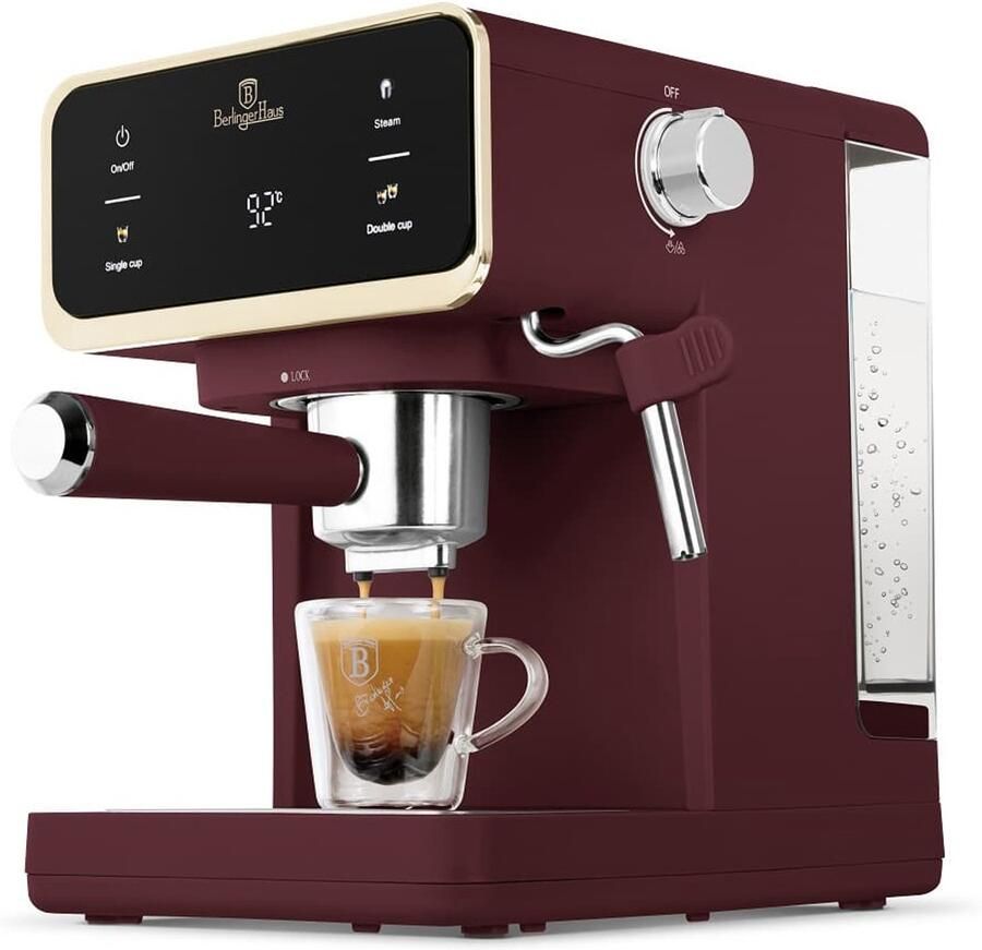 BerlingerHaus 9848 Espresso koffie Senseo Touchscreen Machine Leonardo Collection