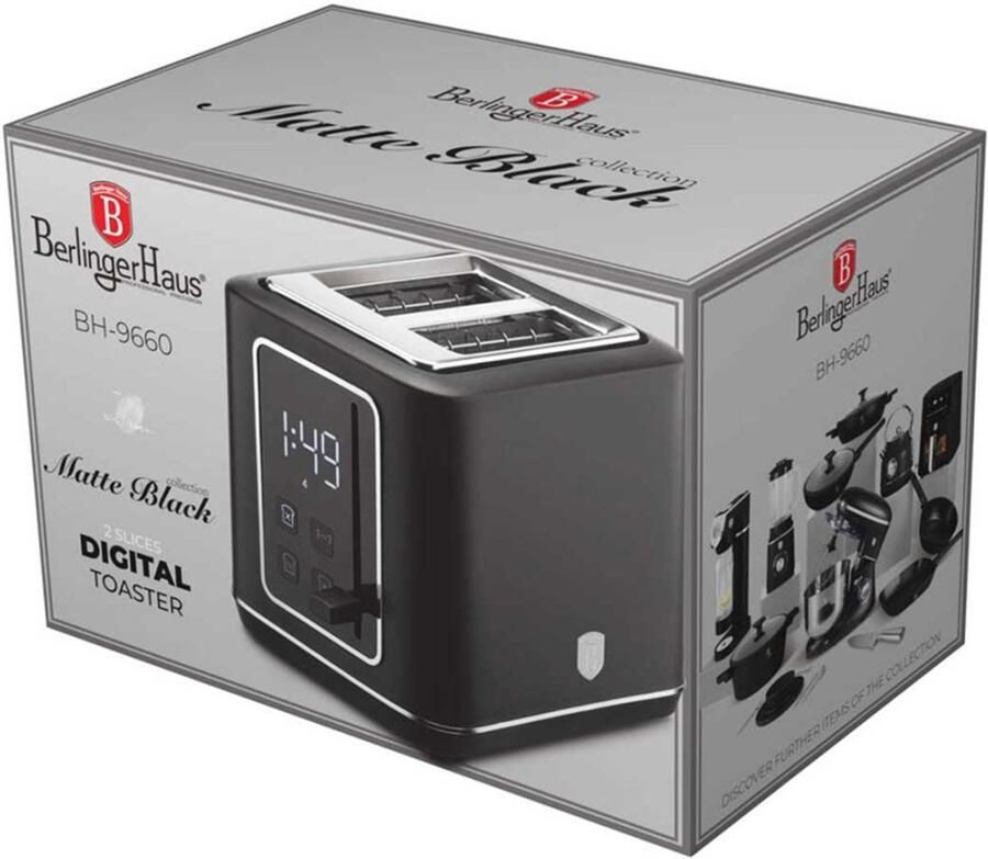 BerlingerHaus Berlinger Haus 9660 Broodrooster Toaster Matt Black Collection zwart