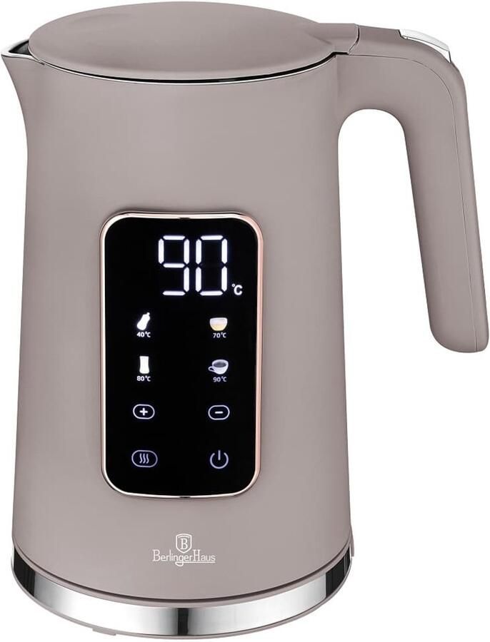 BerlingerHaus Berlinger Haus 9736 Digitale waterkoker grijs taupe 1.7 liter Taupe Collection