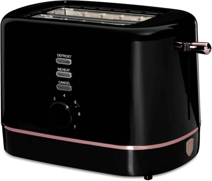 BerlingerHaus Broodrooster van roestvrij staal 850 W Black Rose Collection