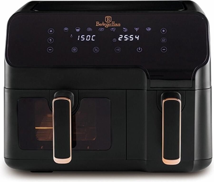 BerlingerHaus Dubbele heteluchtfriteuse 5 + 3 5 l uit de Black Rose-collectie