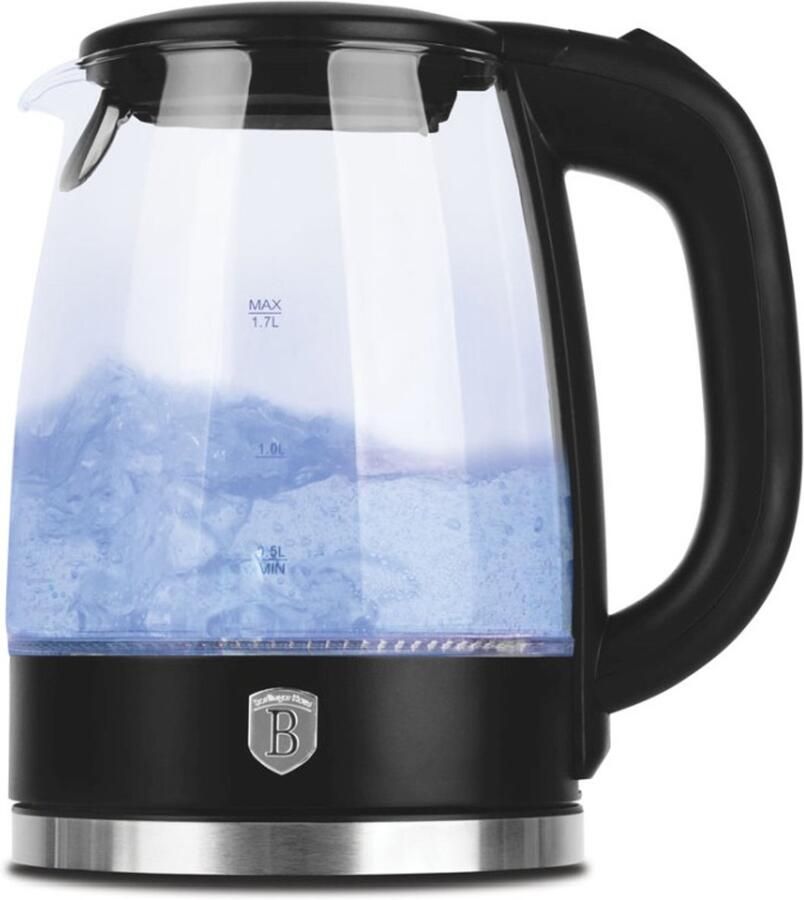 BerlingerHaus Glazen waterkoker 1 7 L uit de Matte Black-collectie