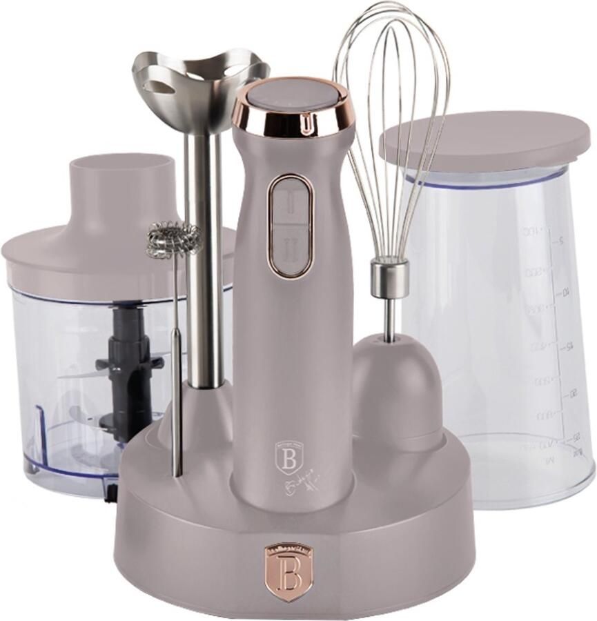 BerlingerHaus Staafmixer met 6 stuks accessoires uit de Taupe Collection