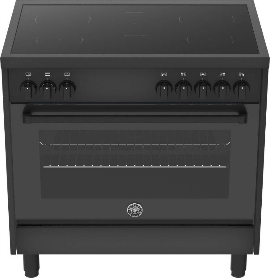 Bertazzoni La Germania Bertazzoni MPL95I1ETBK inductie fornuis 90cm zwart 5 jaar garantie 5 zones