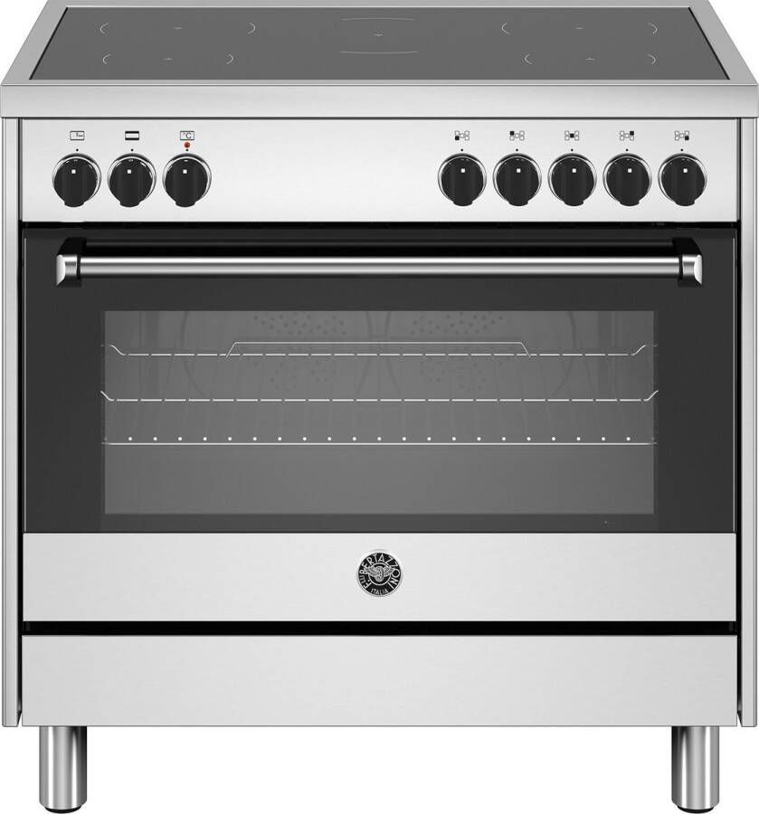 Bertazzoni La Germania Bertazzoni MPL95I1EXP inductie fornuis 90 cm 5 jaar garantie 5 kookzones RVS