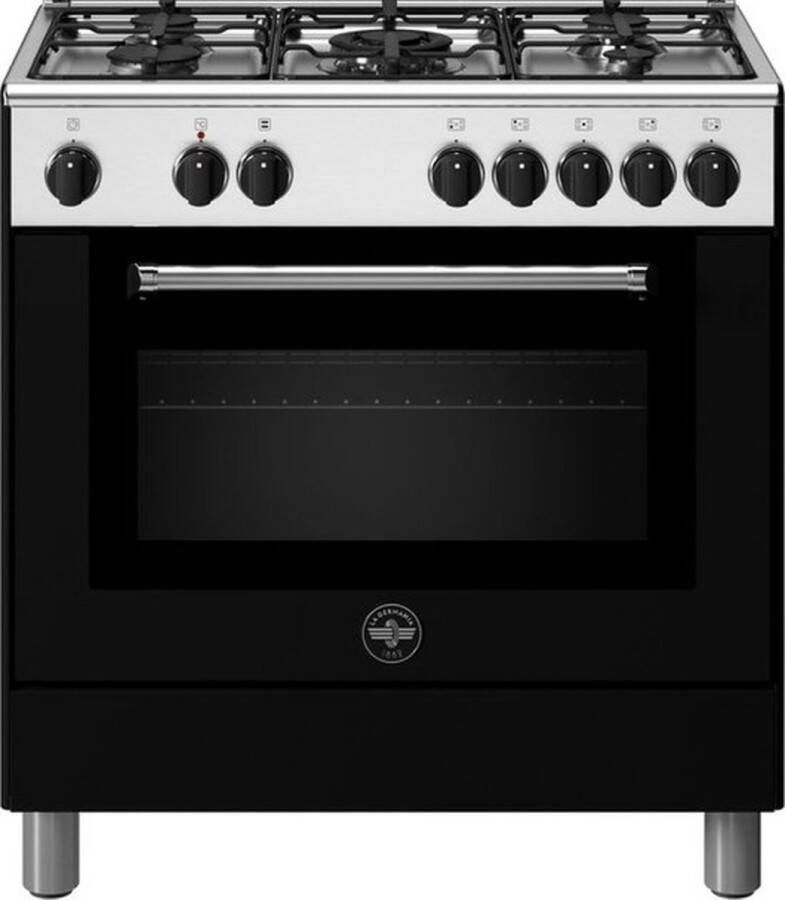 Bertazzoni La Germania La Germania AM85C61DNT-24 Fornuis 80 cm zwart 5 branders multifunctionele oven