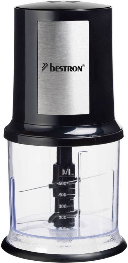 Bestron electrische Hakmolen twee rvs Hakmessen & 500 ml cacpaciteit grote Pulsschakelaar 400 Watt AKC200 zwart silver