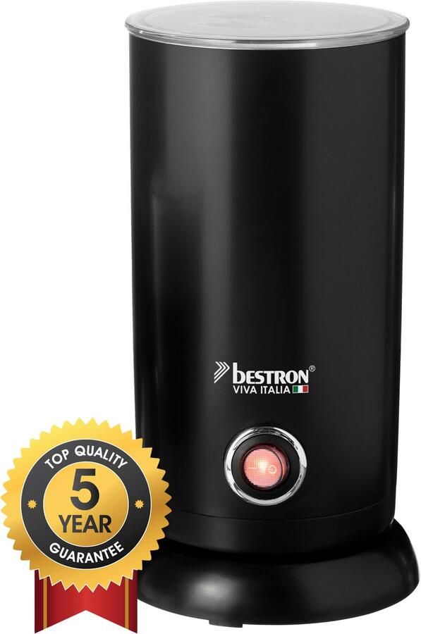 Bestron electrische Melkopschuimer met 360° basis & tot 300ml capaciteit opgeschuimde melk in minder dan 2 minuten Ideaal voor koffie cappuccino & latte macchiato Zwart - Foto 3