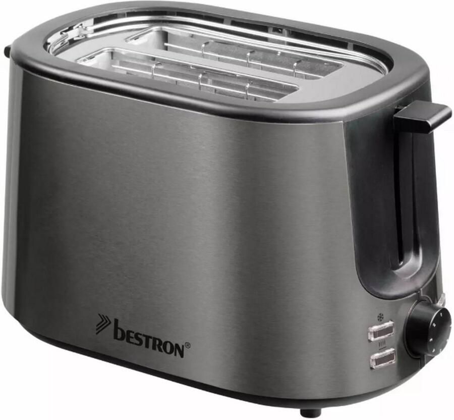 Bestron ATS1000TG Broodrooster 2 Sleuven – Elektronische Timer – Kruimellade