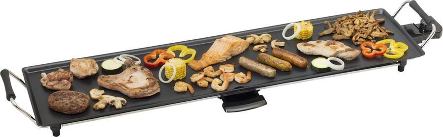 Bestron XXL Teppanyaki Bakplaat voor 8 Personen Tafelgrill electrisch met antiaanbaklaag Grillplaat met 1800W zwart - Foto 1