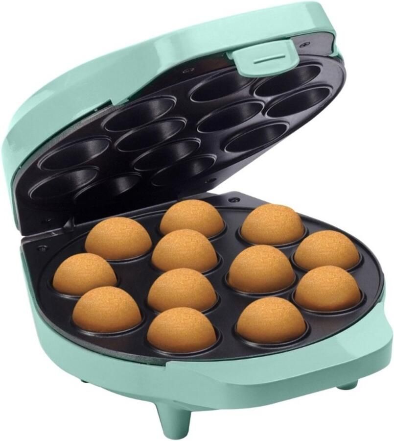 Bestron Cake Pop Maker Wafelijzer voor 12 Cake Pops inclusief Cake Pop Butler 12 Stokjes & Vork met antiaanbaklaag & indicatielampje 700W mint - Foto 2