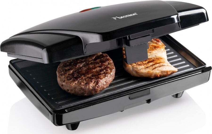 Bestron Contactgrill AMG750Z 750W Tosti apparaat 21 6x12cm bakoppervlak Zwart - Foto 2