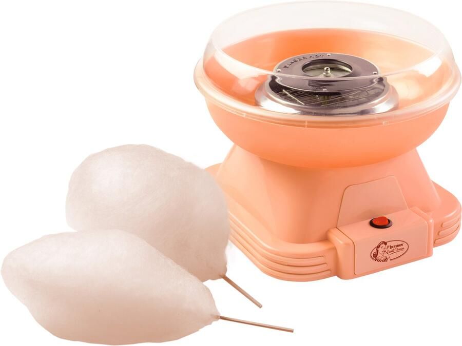 Bestron Suikerspinmachine Retro Cotton Candy maker voor thuis suikerspin machine met 10 stokjes & maatlepel ideaal voor kinderfeestjes & plezier thuis Sweet Dreams Collectie Oranje - Foto 2