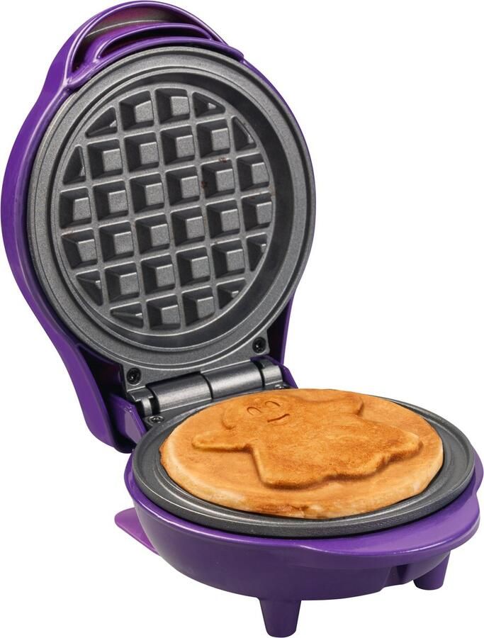 Bestron Mini-wafelijzer Met speciale plaat Geest Ø 10 cm Antiaanbaklaag Paars - Foto 2