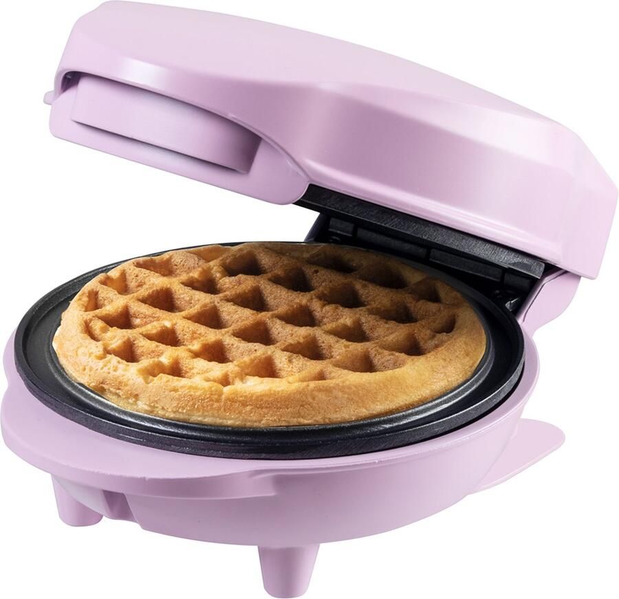 Bestron Mini-wafelijzer voor klassieke wafels wafelijzer met antiaanbaklaag voor kinderfeestjes Familiefeest Pasen of Kerst Mat Roze - Foto 2