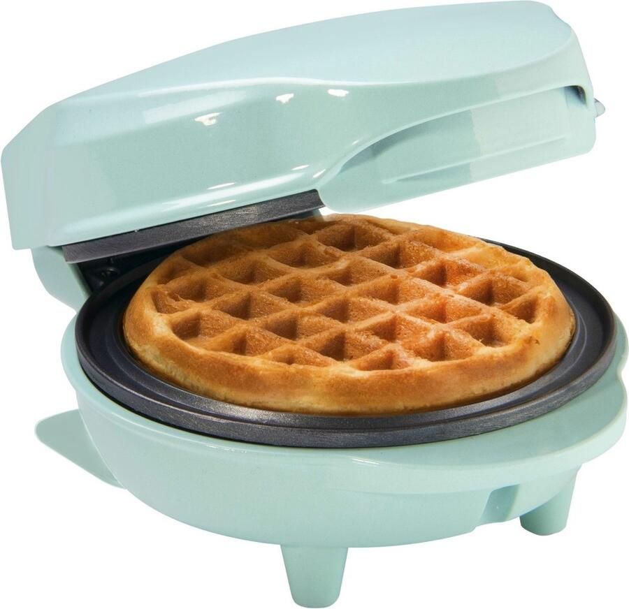 Bestron mini-wafelijzer voor klassieke wafels wafelijzer met antiaanbaklaag voor kinderfeestjes Familiefeest Pasen of Kerst retro design 550 Watt mint - Foto 2