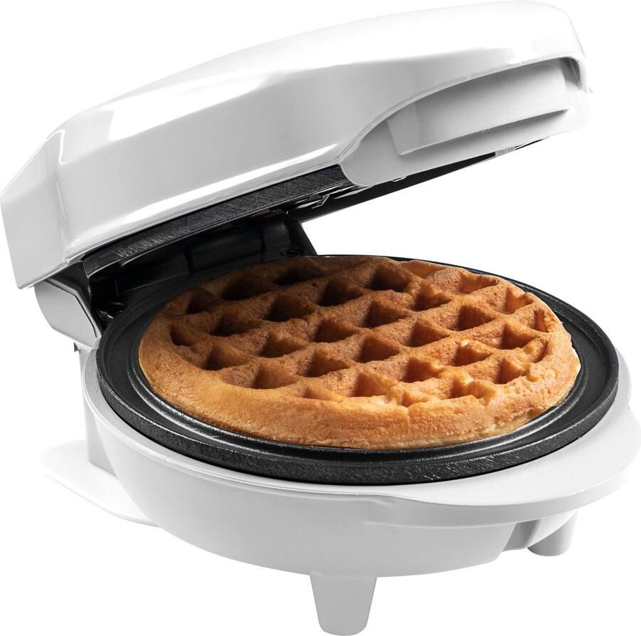 Bestron Mini-wafelijzer voor klassieke wafels wafelijzer met antiaanbaklaag voor kinderfeestjes Familiefeest Pasen of Kerst Wit