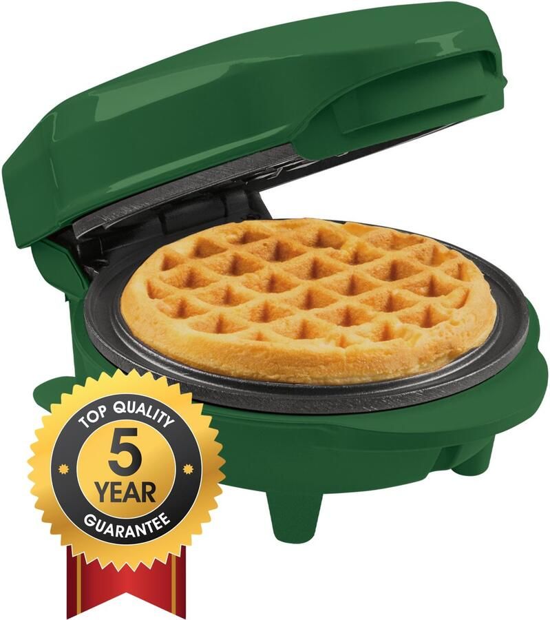 Bestron Wafelijzer AMW500XMG 550W Mini wafel Anti aanbaklaag Mat Donker Groen Kersteditie 5 jaar garantie - Foto 2