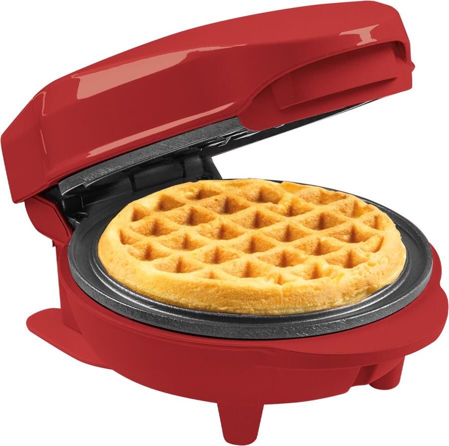 Bestron Wafelijzer AMW500XMR 550W Mini wafel Anti aanbaklaag Mat Rood