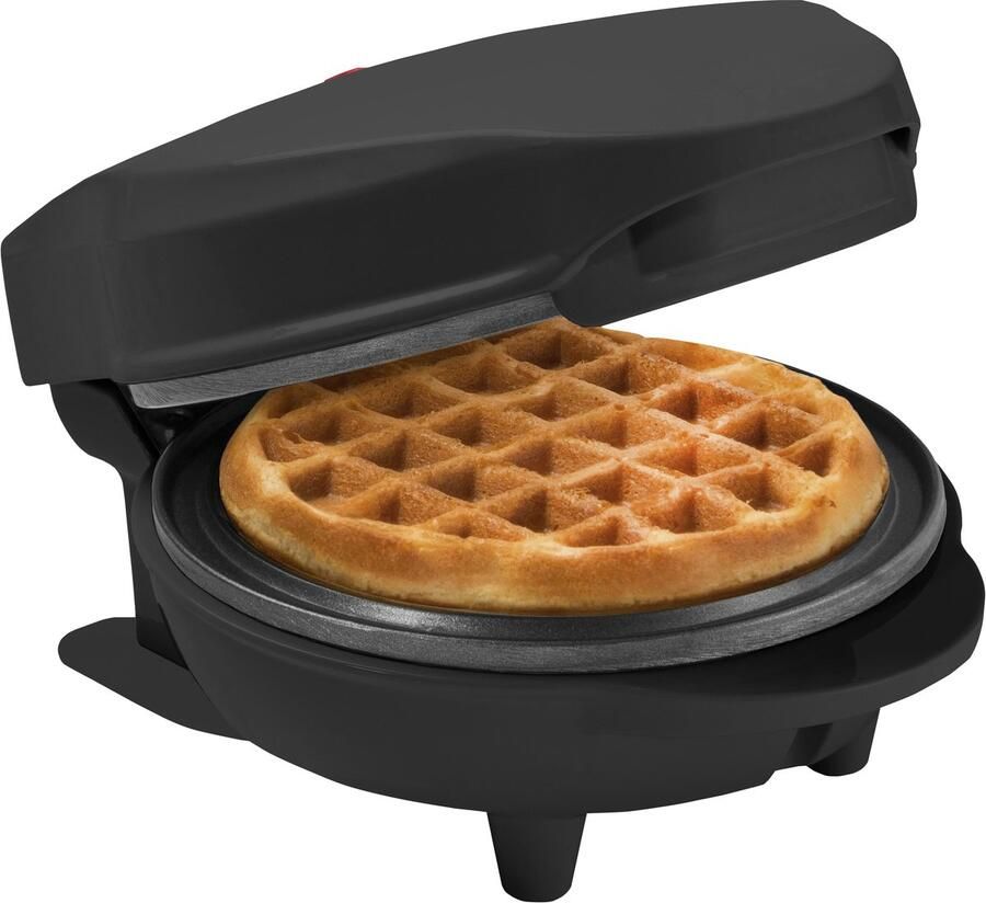 Bestron Mini-wafelijzer voor klassieke wafels wafelijzer met antiaanbaklaag voor kinderfeestjes Familiefeest Pasen of Kerst 550 Watt Zwart