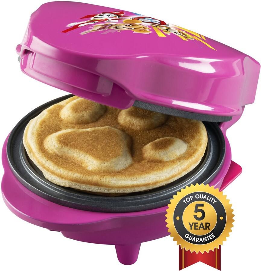 Bestron Paw Patrol Wafelijzer mini-wafelijzer in uniek Paw Patrol design voor kinderfeestjes Pasen & Kerstmis met antiaanbaklaag wafelformaat: Ø 10cm officieel gelicentieerd roze - Foto 3