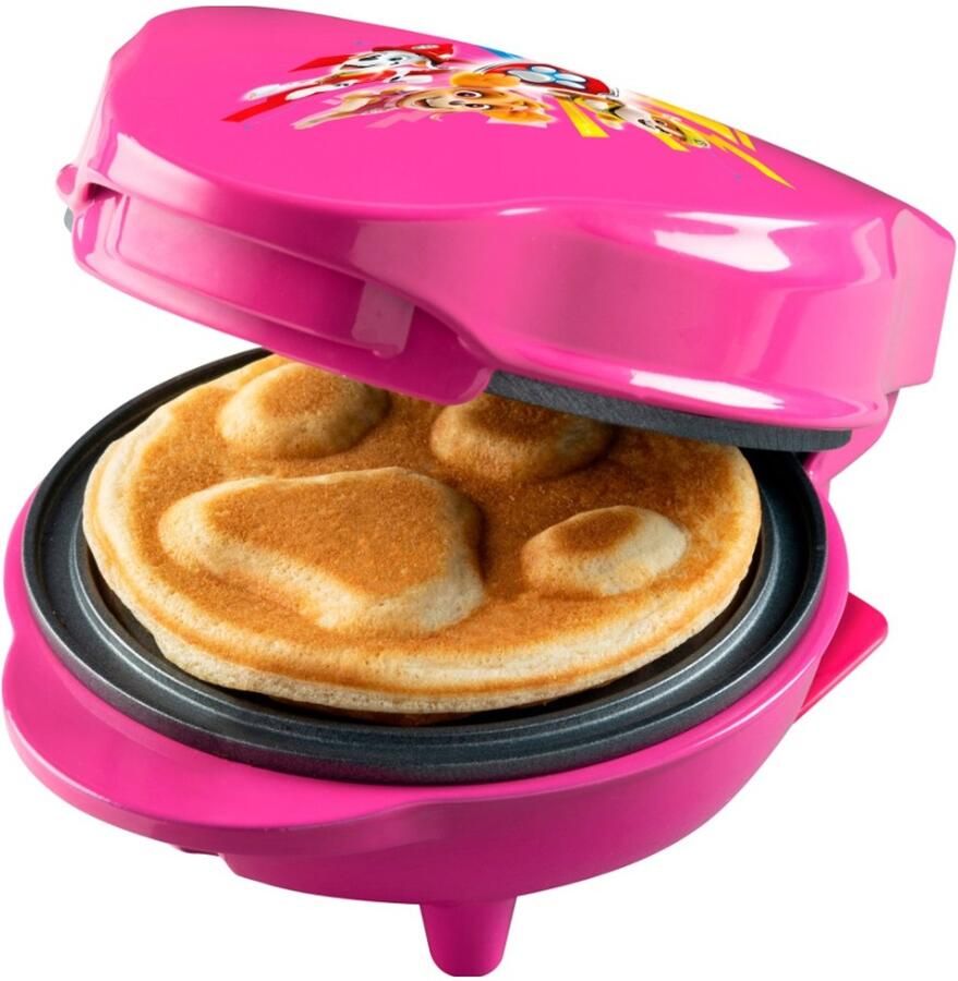 Bestron Paw Patrol Wafelijzer mini-wafelijzer in uniek Paw Patrol design voor kinderfeestjes Pasen & Kerstmis met antiaanbaklaag wafelformaat: Ø 10cm officieel gelicentieerd roze
