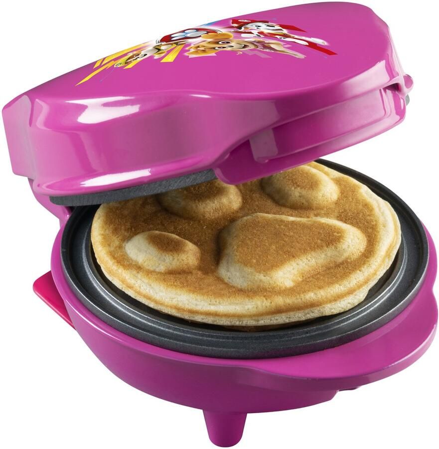Bestron Paw Patrol Wafelijzer mini-wafelijzer in uniek Paw Patrol design voor kinderfeestjes Pasen & Kerstmis met antiaanbaklaag wafelformaat: Ø 10cm officieel gelicentieerd roze