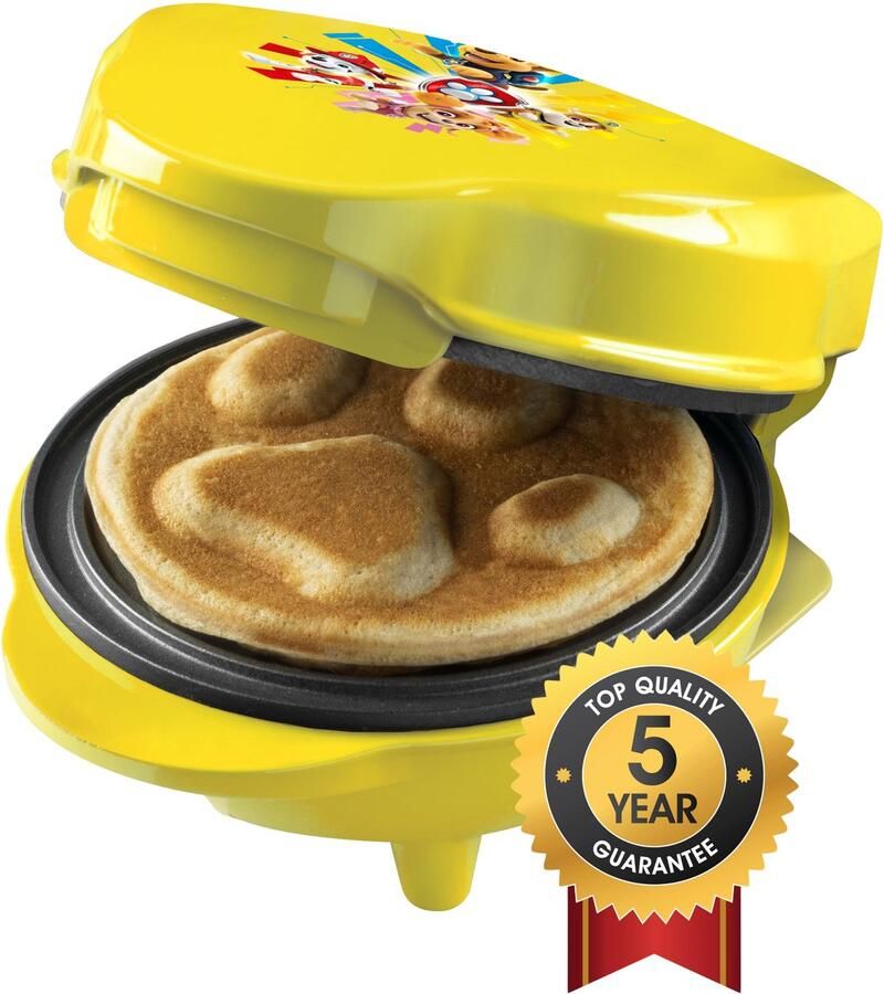Bestron Paw Patrol Wafelijzer mini-wafelijzer in uniek Paw Patrol design voor kinderfeestjes Pasen & Kerstmis met antiaanbaklaag wafelformaat: Ø 10cm officieel gelicentieerd Geel - Foto 2