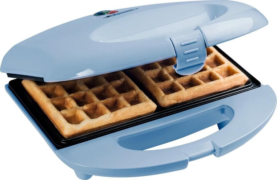 Bestron Wafelijzer voor 2 Brusselse wafels Wafelmaker met antianbaklaag & indicatielampje Sweet Dreams Collection 700W Blauw - Foto 2